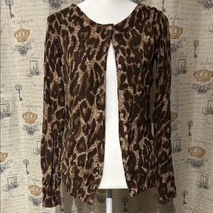 George Brown Leopard Print Blouse size medium (8-10)